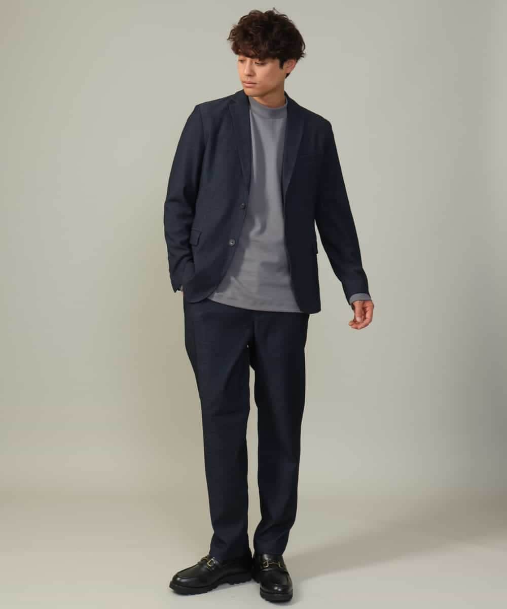 KHLJV02059 a.v.v MEN(アー・ヴェ・ヴェ) 【ストレッチ】スマートシャンブレーテーパードパンツ ネイビー