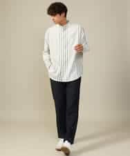 KHLJV02059 a.v.v MEN(アー・ヴェ・ヴェ) 【ストレッチ】スマートシャンブレーテーパードパンツ ネイビー