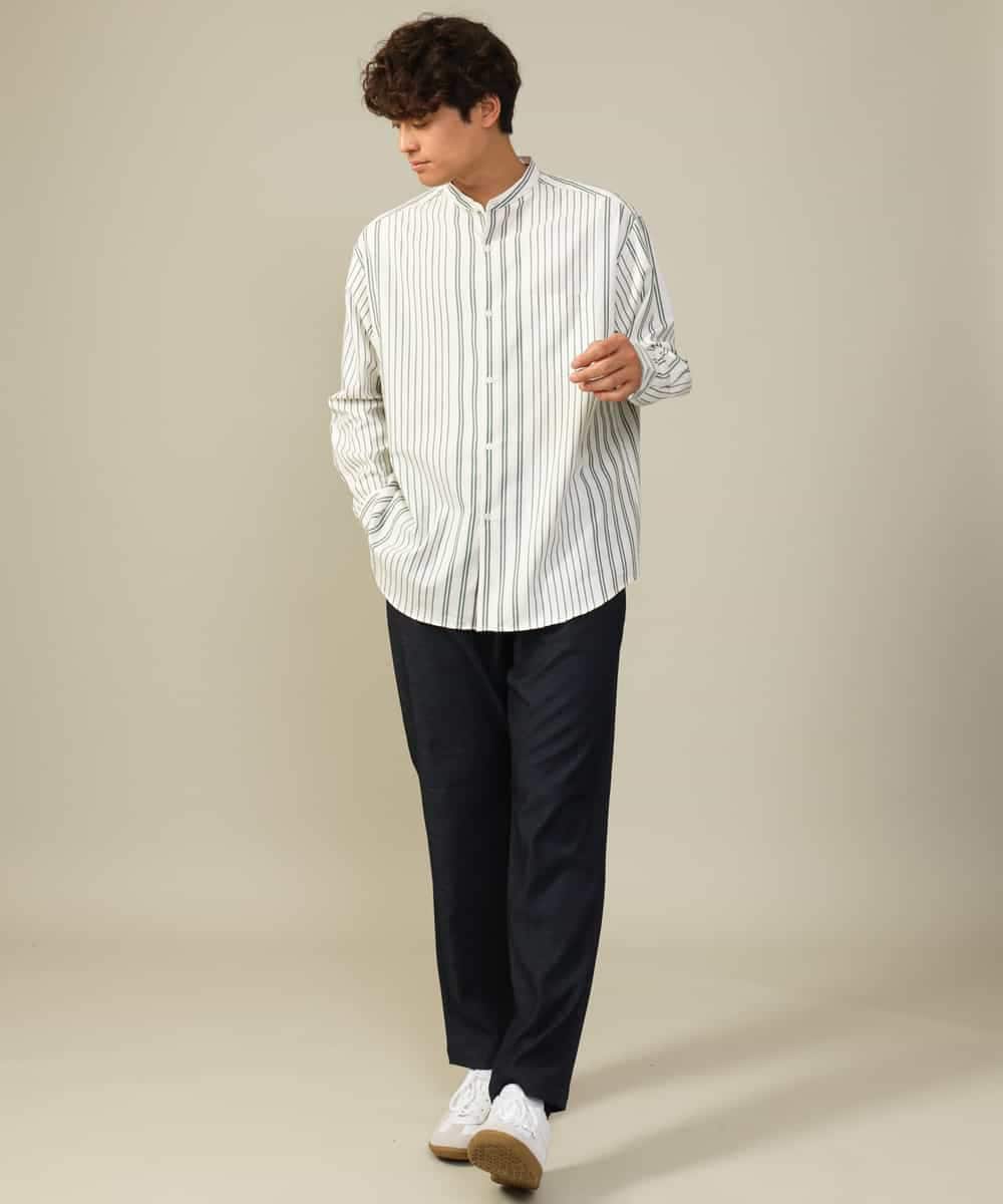 KHLJV02059 a.v.v MEN(アー・ヴェ・ヴェ) 【ストレッチ】スマートシャンブレーテーパードパンツ ネイビー