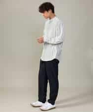 KHLJV02059 a.v.v MEN(アー・ヴェ・ヴェ) 【ストレッチ】スマートシャンブレーテーパードパンツ ネイビー