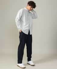 KHLJV02059 a.v.v MEN(アー・ヴェ・ヴェ) 【ストレッチ】スマートシャンブレーテーパードパンツ ネイビー