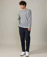 KHLJV02059 a.v.v MEN(アー・ヴェ・ヴェ) 【ストレッチ】スマートシャンブレーテーパードパンツ ネイビー