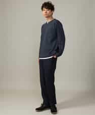 KHLJV02059 a.v.v MEN(アー・ヴェ・ヴェ) 【ストレッチ】スマートシャンブレーテーパードパンツ ネイビー