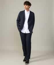 KHLJV02059 a.v.v MEN(アー・ヴェ・ヴェ) 【ストレッチ】スマートシャンブレーテーパードパンツ ネイビー