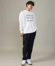 KHLJV02059 a.v.v MEN(アー・ヴェ・ヴェ) 【ストレッチ】スマートシャンブレーテーパードパンツ ネイビー