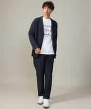 KHLJV02059 a.v.v MEN(アー・ヴェ・ヴェ) 【ストレッチ】スマートシャンブレーテーパードパンツ ネイビー