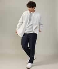 KHLJV02059 a.v.v MEN(アー・ヴェ・ヴェ) 【ストレッチ】スマートシャンブレーテーパードパンツ ネイビー