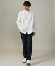 KHLJV02059 a.v.v MEN(アー・ヴェ・ヴェ) 【ストレッチ】スマートシャンブレーテーパードパンツ ネイビー