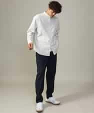 KHLJV02059 a.v.v MEN(アー・ヴェ・ヴェ) 【ストレッチ】スマートシャンブレーテーパードパンツ ネイビー