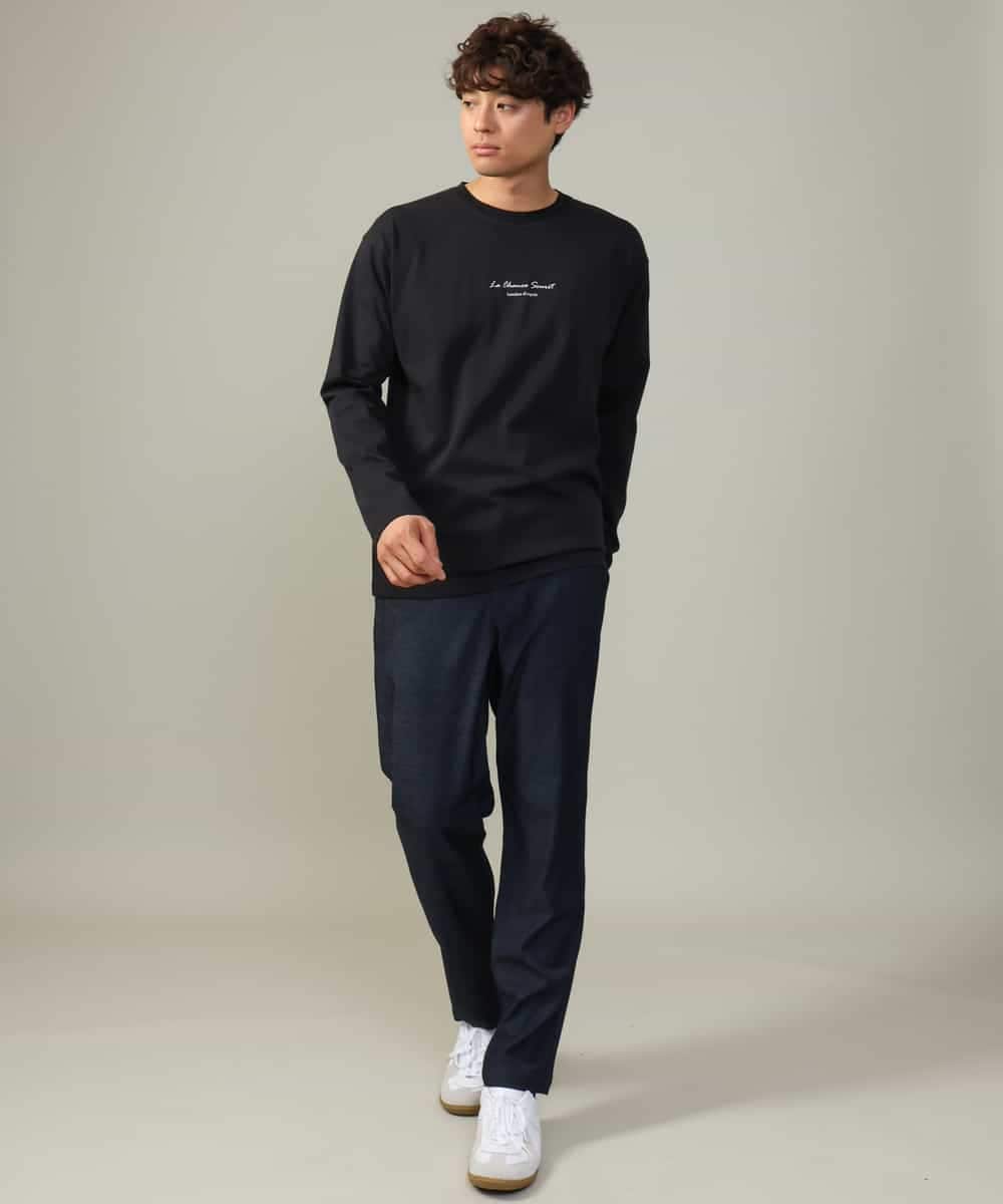 KHLJV02059 a.v.v MEN(アー・ヴェ・ヴェ) 【ストレッチ】スマートシャンブレーテーパードパンツ ネイビー