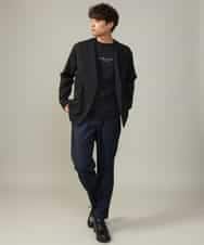 KHLJV02059 a.v.v MEN(アー・ヴェ・ヴェ) 【ストレッチ】スマートシャンブレーテーパードパンツ ネイビー