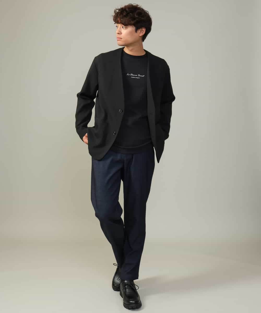 KHLJV02059 a.v.v MEN(アー・ヴェ・ヴェ) 【ストレッチ】スマートシャンブレーテーパードパンツ ネイビー