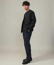 KHLJV02059 a.v.v MEN(アー・ヴェ・ヴェ) 【ストレッチ】スマートシャンブレーテーパードパンツ ネイビー