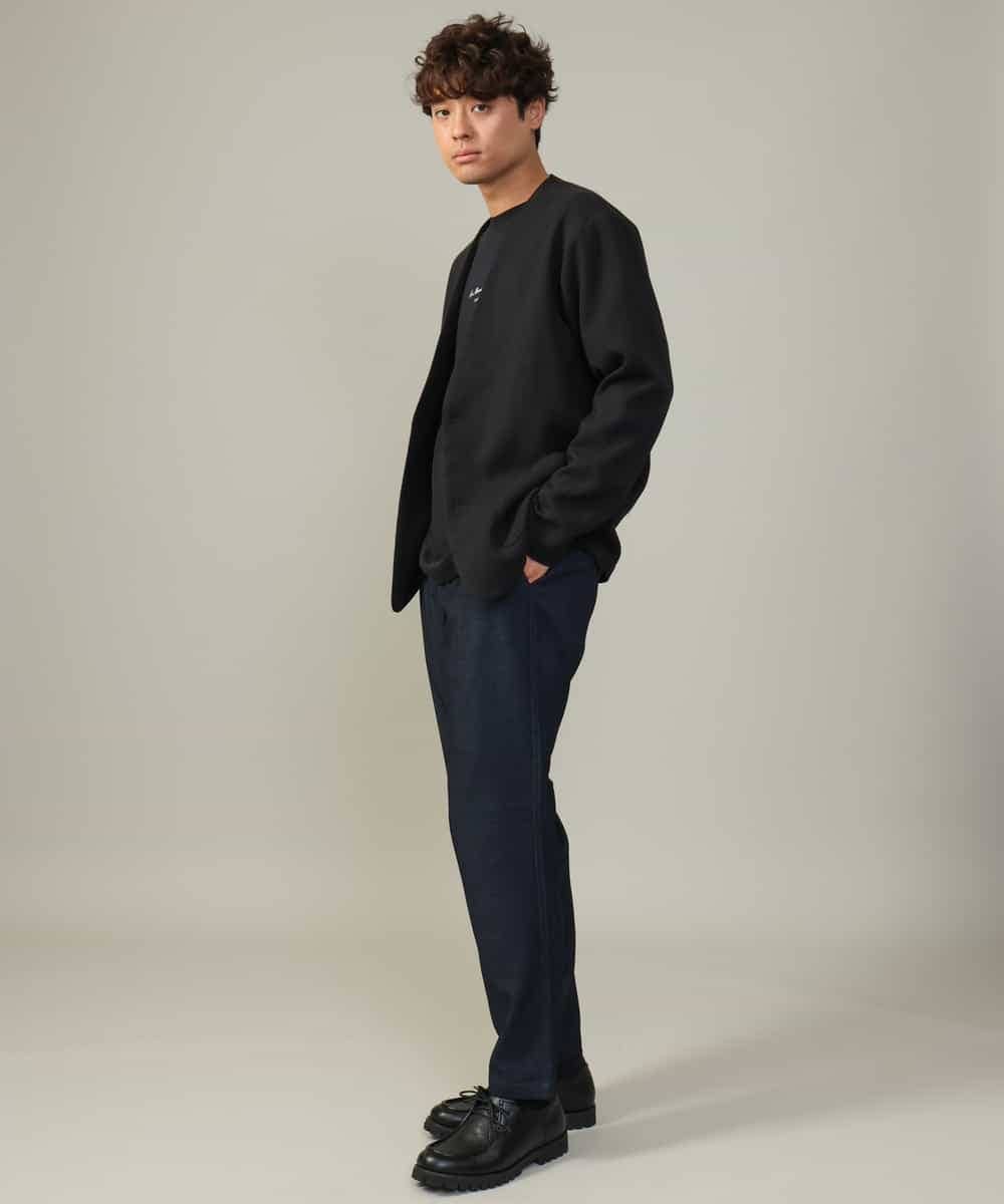 KHLJV02059 a.v.v MEN(アー・ヴェ・ヴェ) 【ストレッチ】スマートシャンブレーテーパードパンツ ネイビー