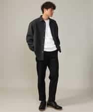 KHLJV02059 a.v.v MEN(アー・ヴェ・ヴェ) 【ストレッチ】スマートシャンブレーテーパードパンツ ネイビー