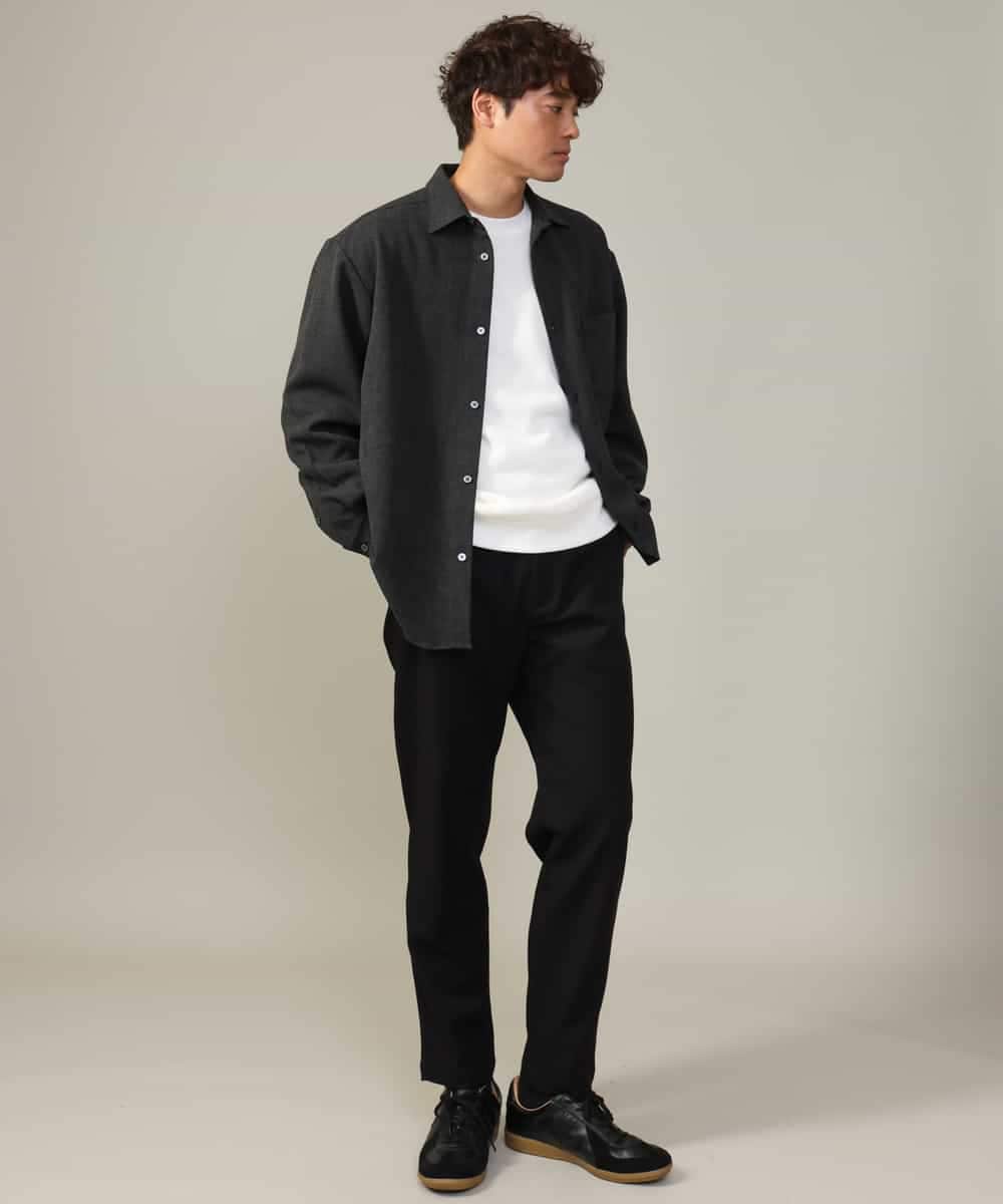 KHLJV02059 a.v.v MEN(アー・ヴェ・ヴェ) 【ストレッチ】スマートシャンブレーテーパードパンツ ネイビー