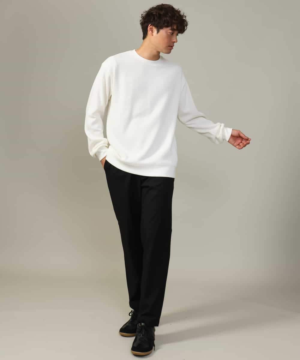 KHLJV02059 a.v.v MEN(アー・ヴェ・ヴェ) 【ストレッチ】スマートシャンブレーテーパードパンツ ネイビー