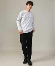 KHLJV02059 a.v.v MEN(アー・ヴェ・ヴェ) 【ストレッチ】スマートシャンブレーテーパードパンツ ネイビー