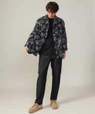 KHLJV02059 a.v.v MEN(アー・ヴェ・ヴェ) 【ストレッチ】スマートシャンブレーテーパードパンツ ネイビー