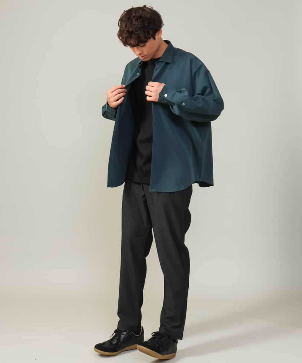 KHLJV02059 a.v.v MEN(アー・ヴェ・ヴェ) 【ストレッチ】スマートシャンブレーテーパードパンツ ネイビー