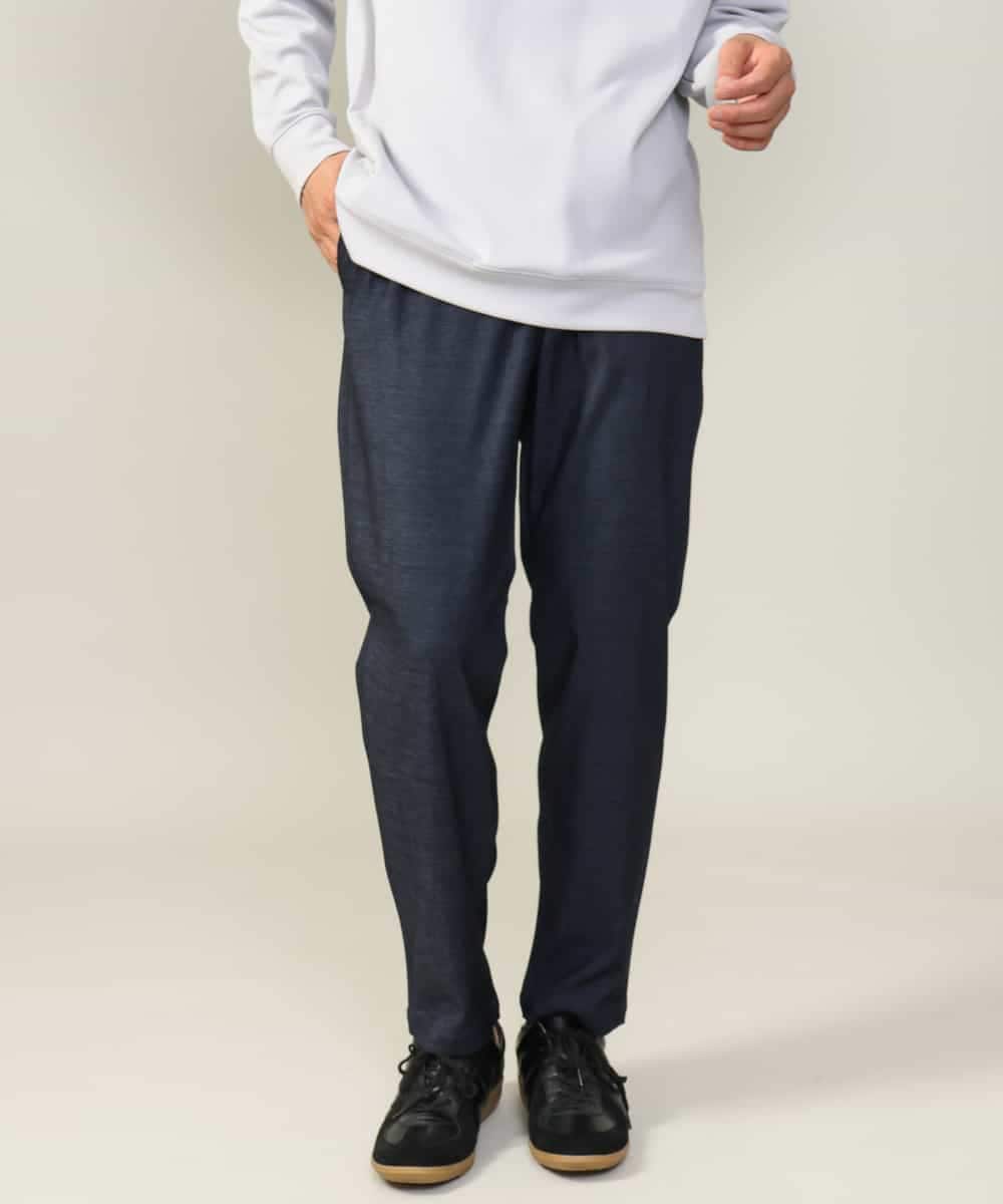 KHLJV02059 a.v.v MEN(アー・ヴェ・ヴェ) 【ストレッチ】スマートシャンブレーテーパードパンツ ネイビー
