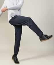 KHLJV02059 a.v.v MEN(アー・ヴェ・ヴェ) 【ストレッチ】スマートシャンブレーテーパードパンツ ネイビー