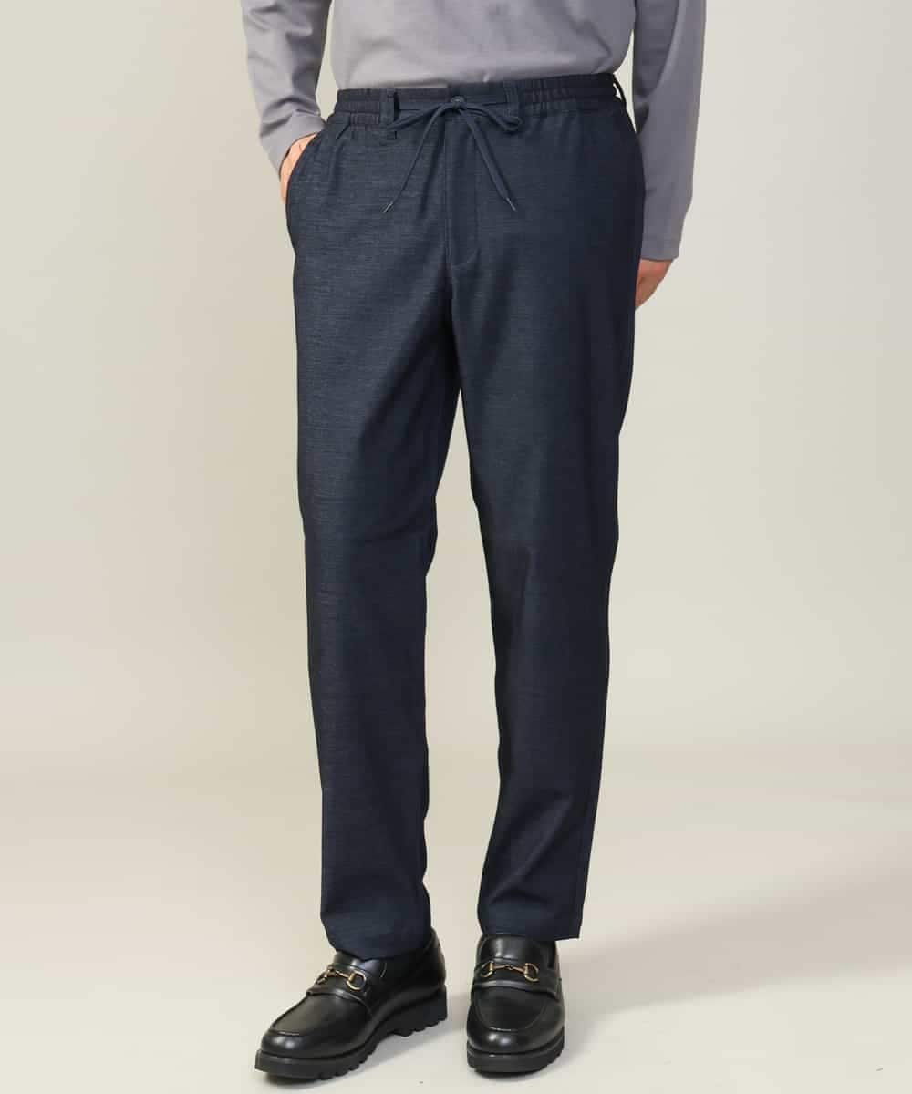 KHLJV02059 a.v.v MEN(アー・ヴェ・ヴェ) 【ストレッチ】スマートシャンブレーテーパードパンツ ネイビー
