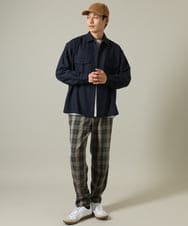 KHLJV04069 a.v.v MEN(アー・ヴェ・ヴェ) 【リラックスシルエット】オンブレチェック柄セミルーズパンツ ブラウン×ベージュ