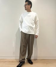 KHLJV09059 a.v.v MEN(アー・ヴェ・ヴェ) 【大人のリラックスパンツ】イージーワイドテーパードパンツ　リライトシリーズ2 モカブラウン