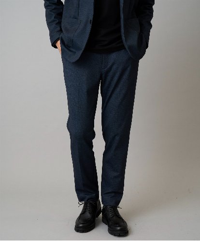 KHLKA19069 a.v.v MEN 【イージーケア/ストレッチ】メランジポンチスマートスラックス【洗濯機で洗える】通勤/ビジネス/ジャケット〈ON/OFF SERIES〉