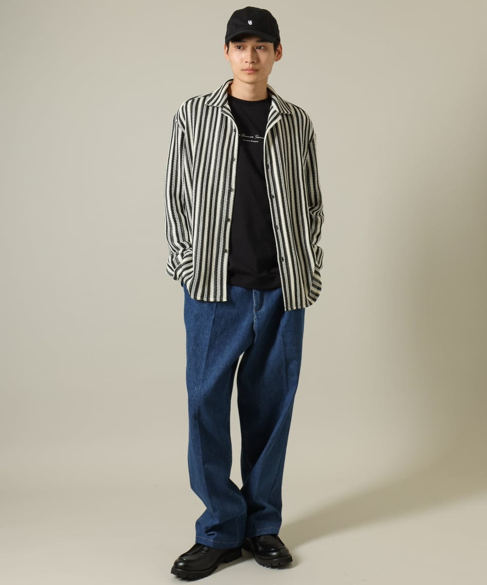 KHLKV10069 a.v.v MEN(アー・ヴェ・ヴェ) 【大人デニム】デニムワンタックワイドパンツ 15.8OZ ネイビー