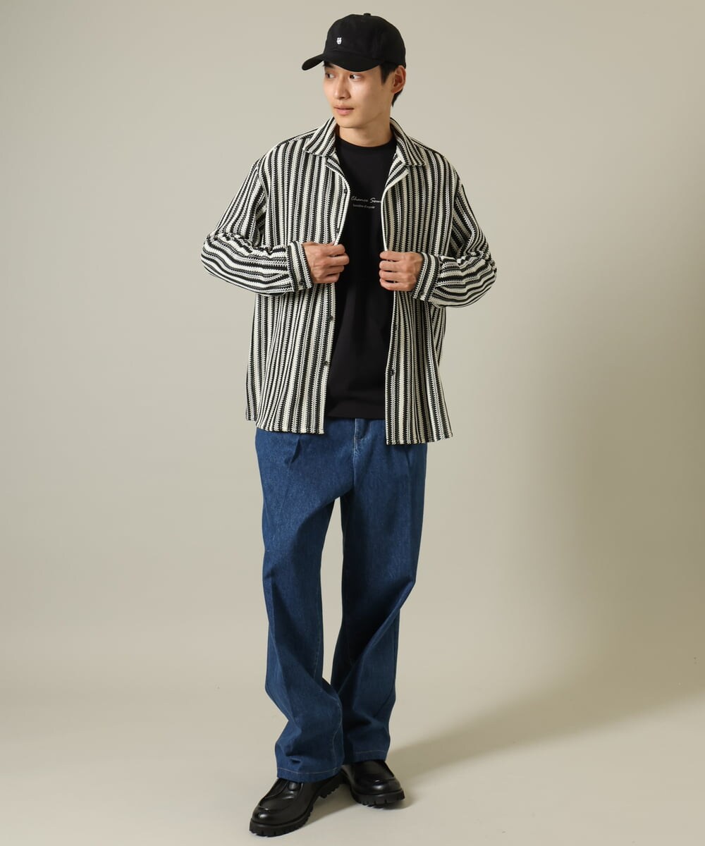 KHLKV10069 a.v.v MEN(アー・ヴェ・ヴェ) 【大人デニム】デニムワンタックワイドパンツ 15.8OZ ネイビー
