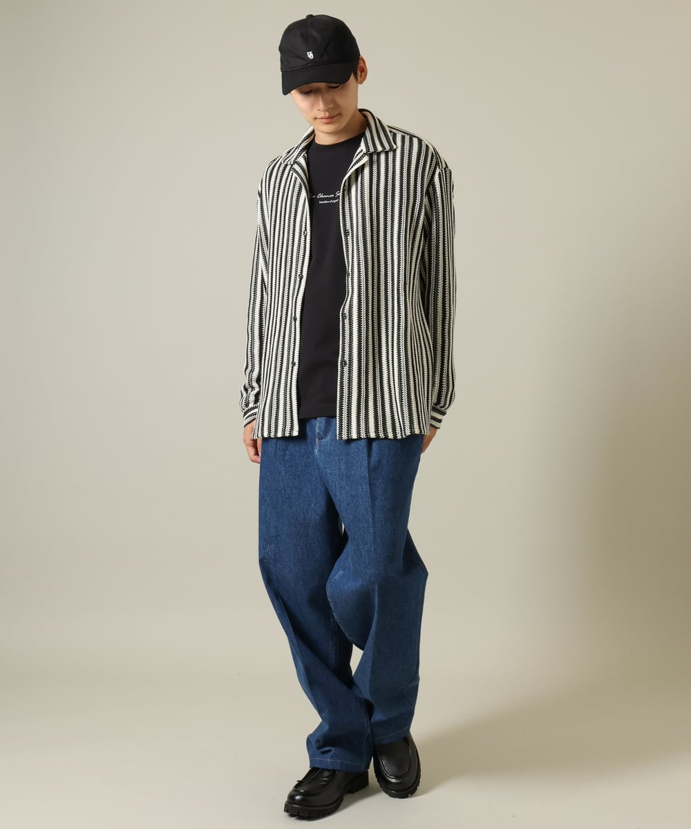 KHLKV10069 a.v.v MEN(アー・ヴェ・ヴェ) 【大人デニム】デニムワンタックワイドパンツ 15.8OZ ネイビー