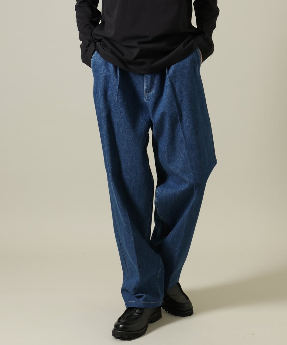 KHLKV10069 a.v.v MEN(アー・ヴェ・ヴェ) 【大人デニム】デニムワンタックワイドパンツ 15.8OZ ネイビー