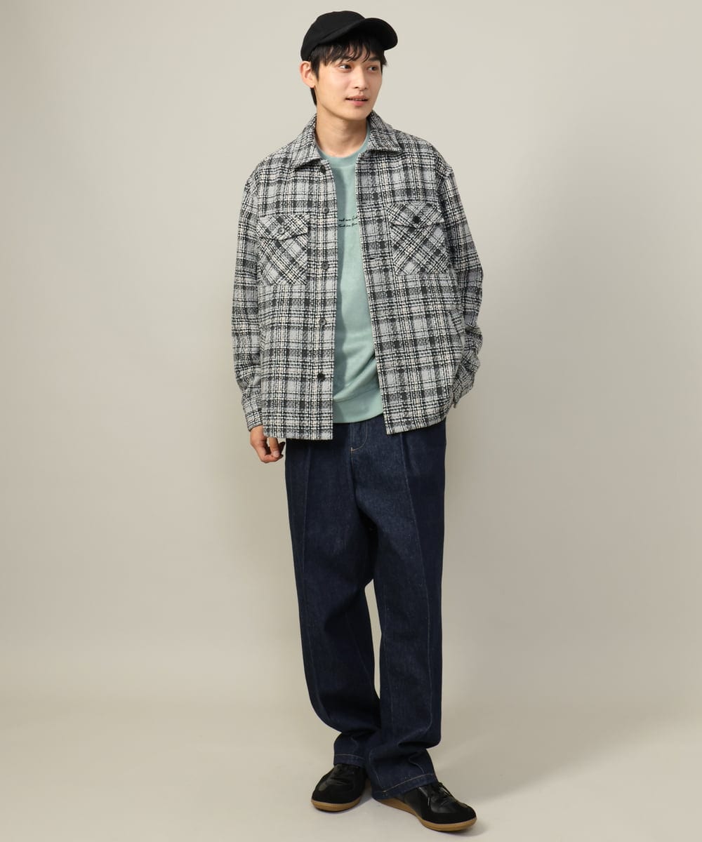 KHLKV10069 a.v.v MEN(アー・ヴェ・ヴェ) 【大人デニム】デニムワンタックワイドパンツ 15.8OZ ネイビー