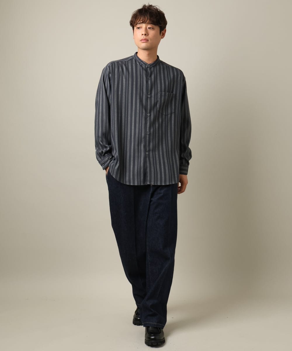KHLKV10069 a.v.v MEN(アー・ヴェ・ヴェ) 【大人デニム】デニムワンタックワイドパンツ 15.8OZ ネイビー