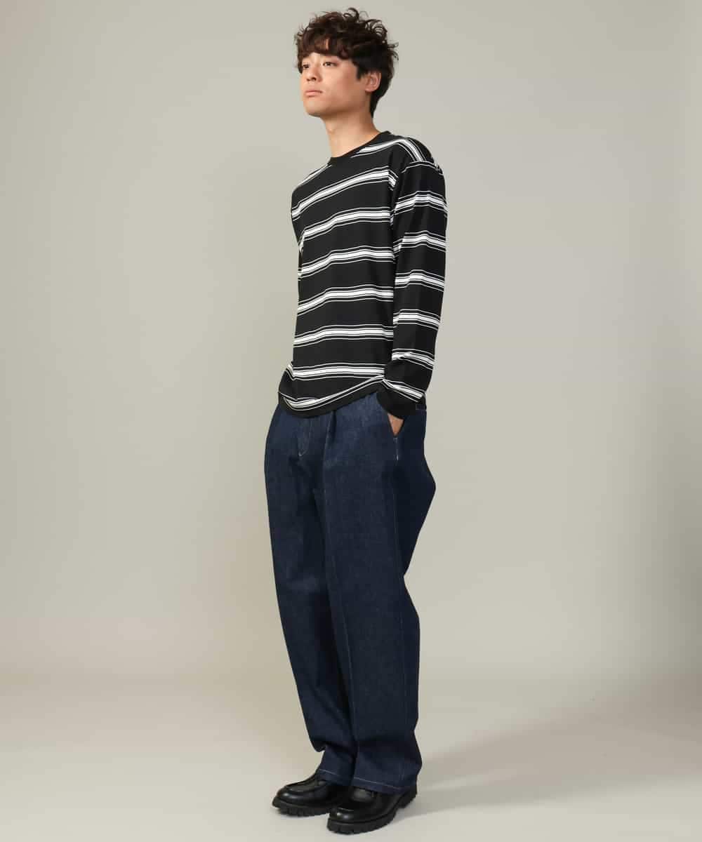 KHLKV10069 a.v.v MEN(アー・ヴェ・ヴェ) 【大人デニム】デニムワンタックワイドパンツ 15.8OZ ネイビー