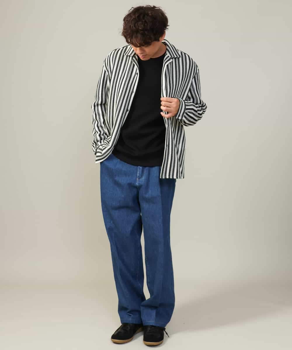 KHLKV10069 a.v.v MEN(アー・ヴェ・ヴェ) 【大人デニム】デニムワンタックワイドパンツ 15.8OZ ネイビー