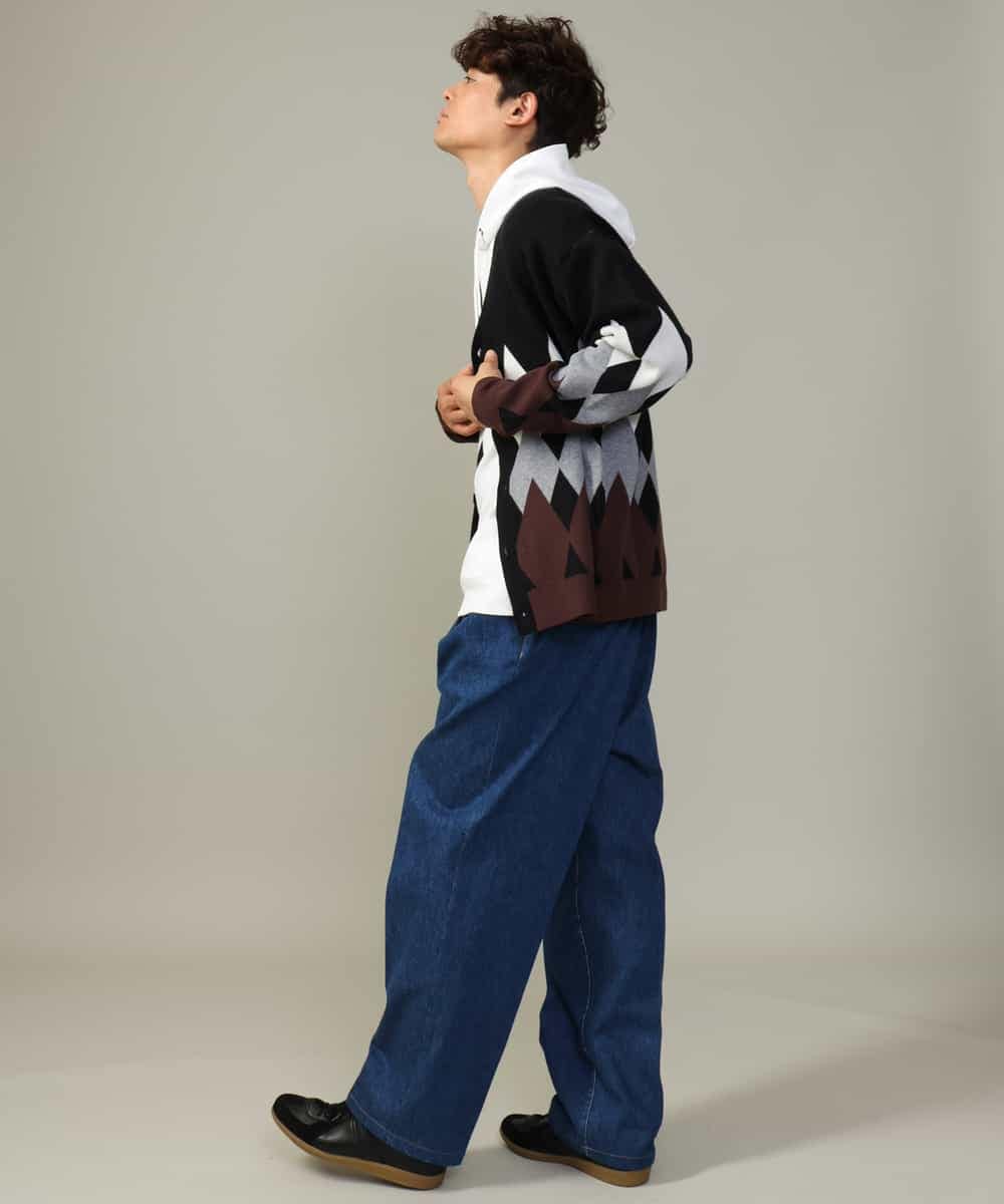KHLKV10069 a.v.v MEN(アー・ヴェ・ヴェ) 【大人デニム】デニムワンタックワイドパンツ 15.8OZ ネイビー