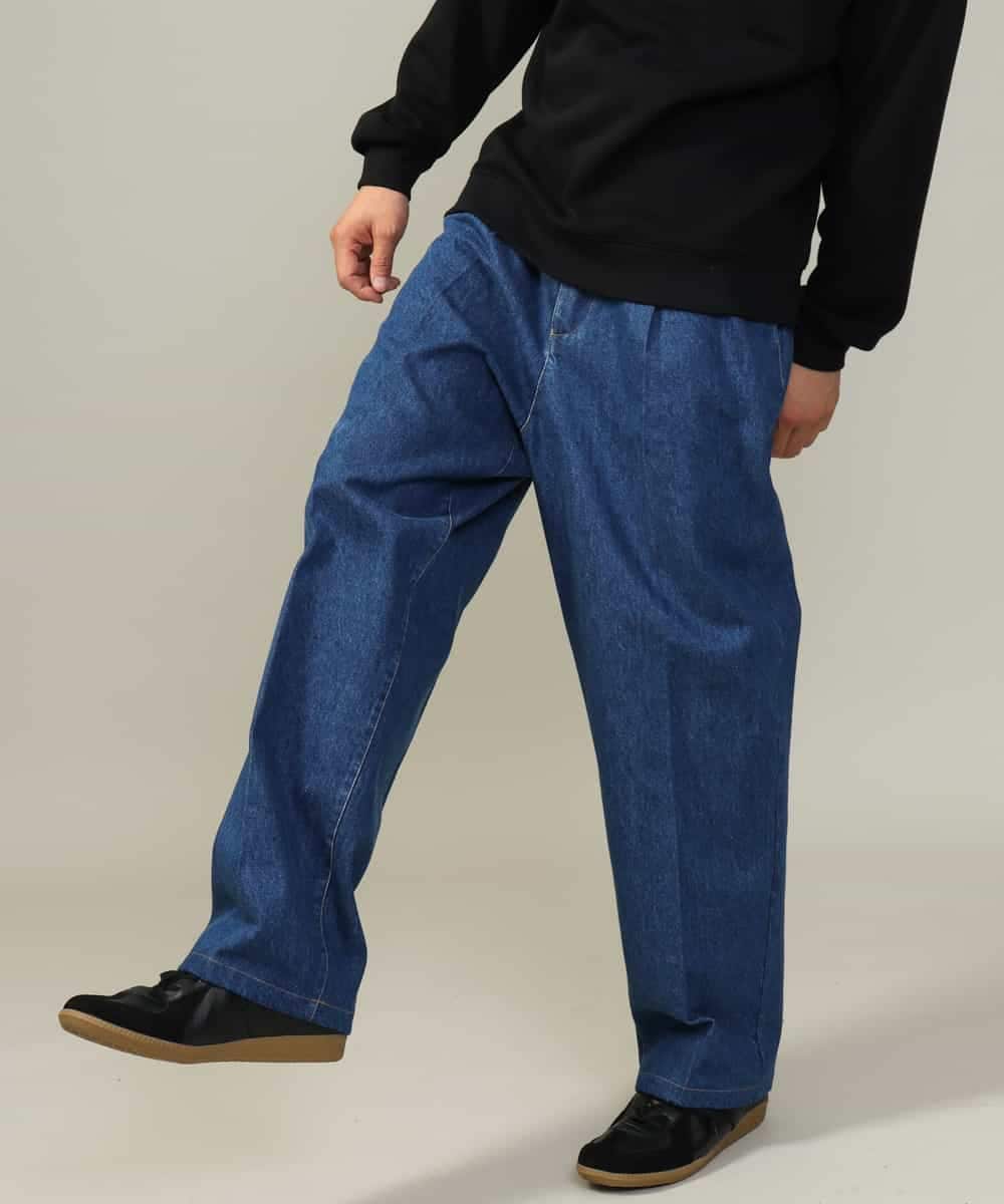 KHLKV10069 a.v.v MEN(アー・ヴェ・ヴェ) 【大人デニム】デニムワンタックワイドパンツ 15.8OZ ネイビー
