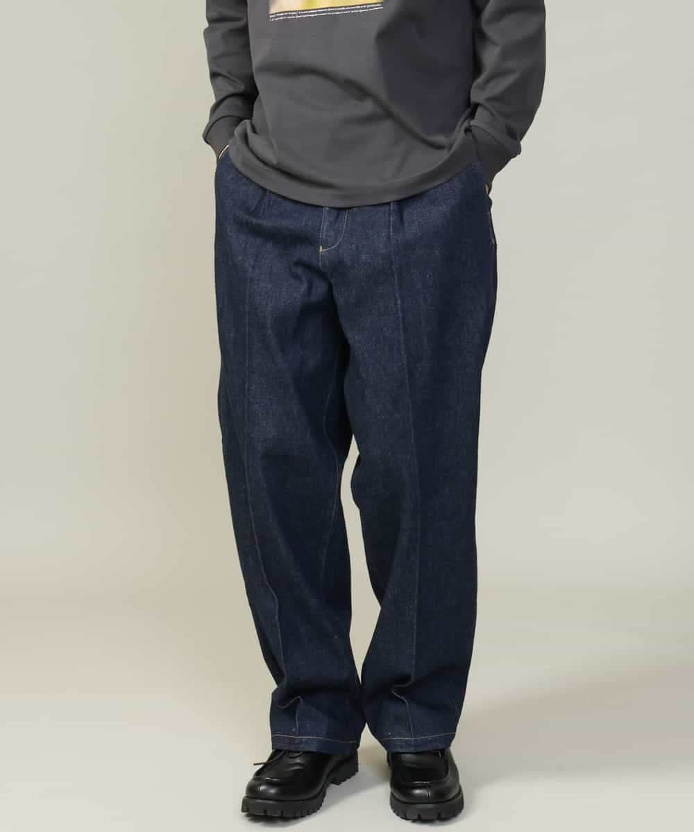 KHLKV10069 a.v.v MEN(アー・ヴェ・ヴェ) 【大人デニム】デニムワンタックワイドパンツ 15.8OZ ネイビー