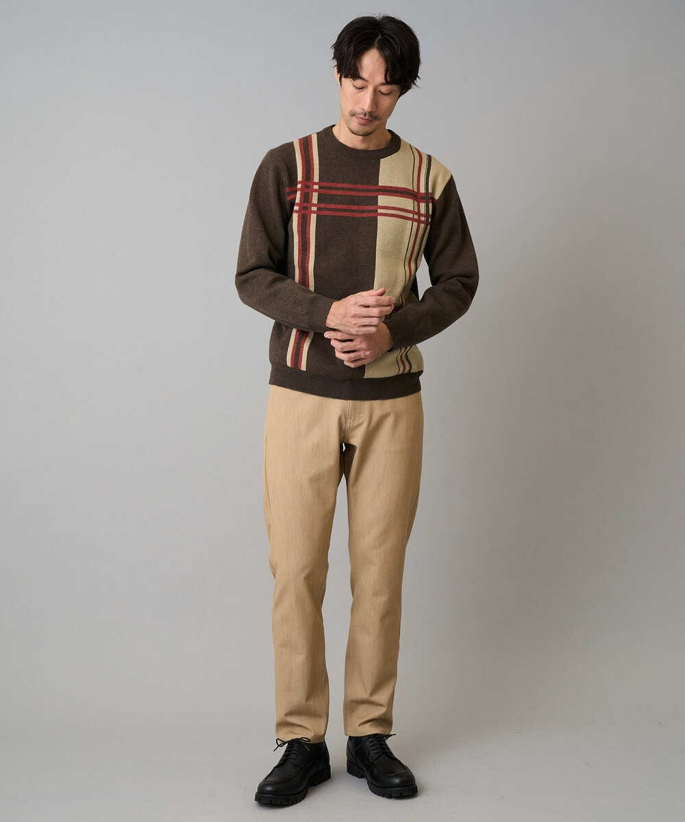 KHLLA12064 a.v.v MEN(アー・ヴェ・ヴェ) 【イージーケア/洗濯機で洗える】ピケストレッチ5ポケットパンツ ダークグレー