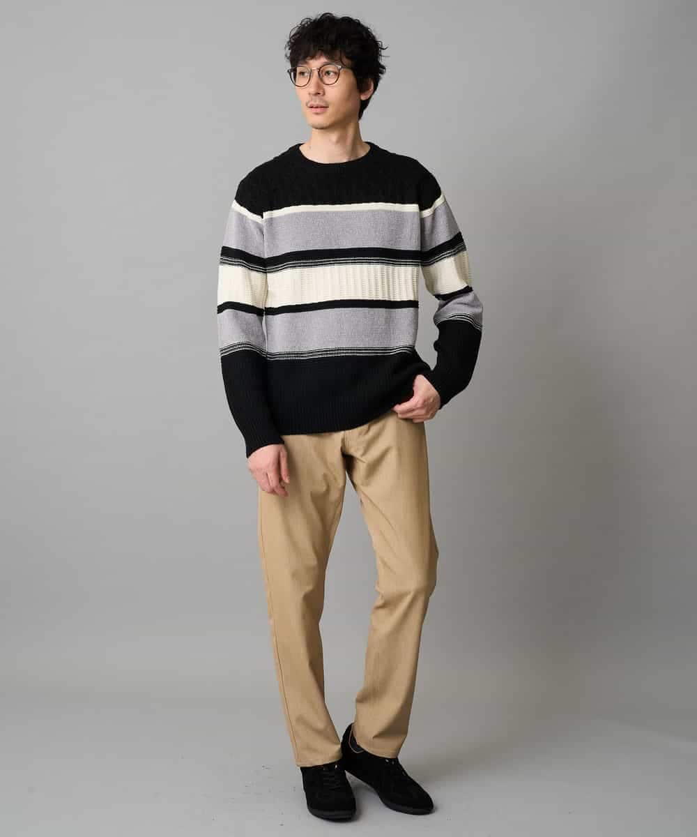 KHLLA12064 a.v.v MEN(アー・ヴェ・ヴェ) 【イージーケア/洗濯機で洗える】ピケストレッチ5ポケットパンツ ダークグレー