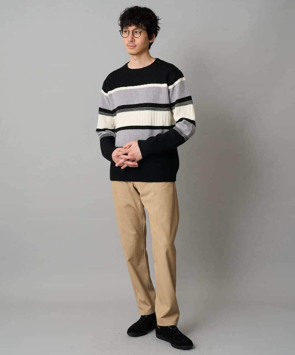 KHLLA12064 a.v.v MEN(アー・ヴェ・ヴェ) 【イージーケア/洗濯機で洗える】ピケストレッチ5ポケットパンツ ダークグレー