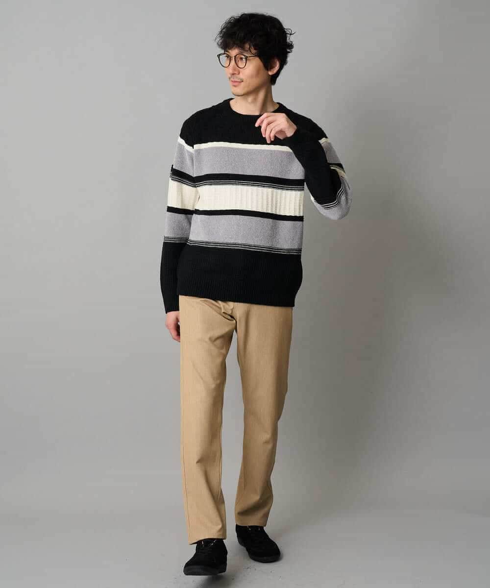 KHLLA12064 a.v.v MEN(アー・ヴェ・ヴェ) 【イージーケア/洗濯機で洗える】ピケストレッチ5ポケットパンツ ダークグレー