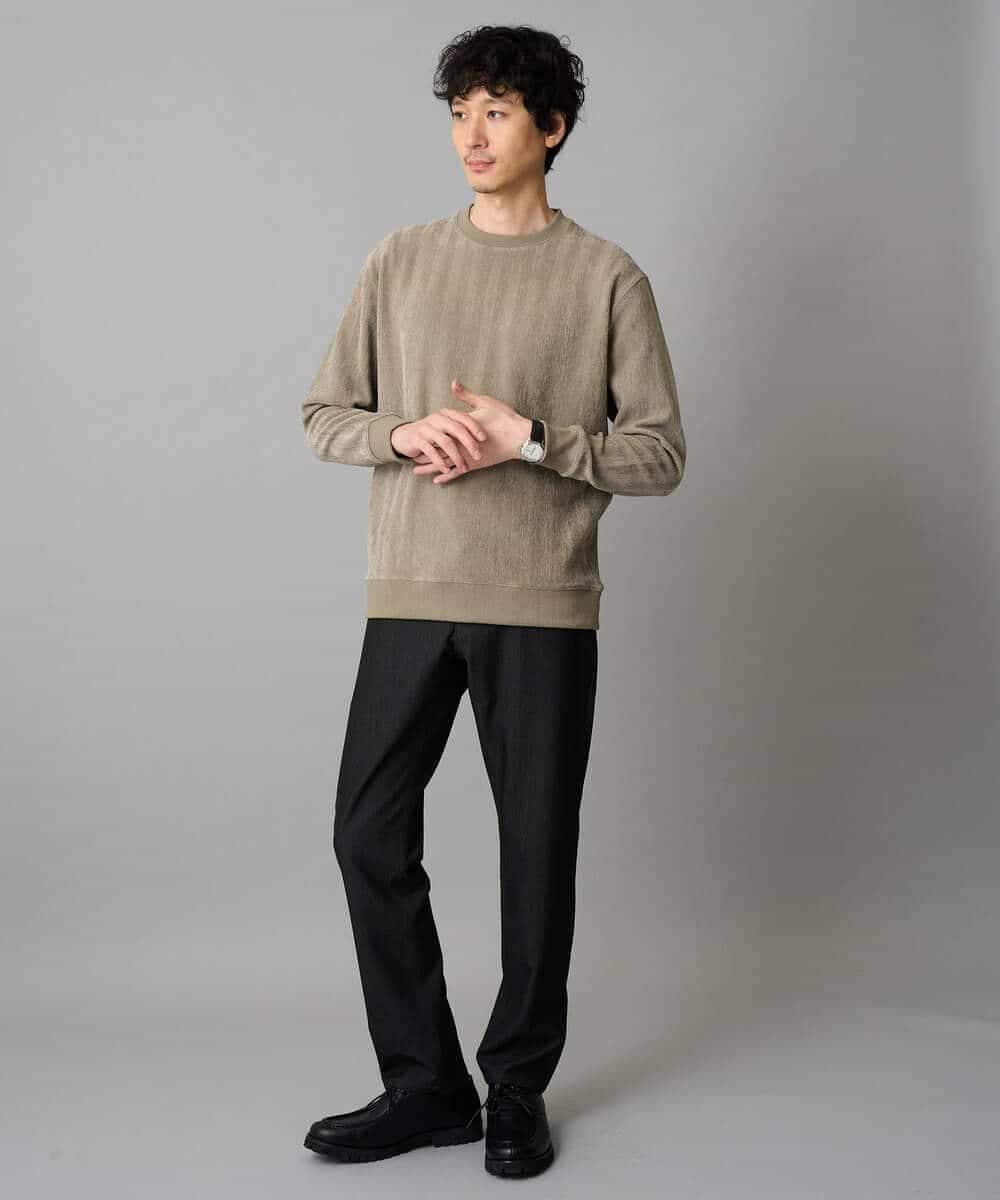 KHLLA12064 a.v.v MEN(アー・ヴェ・ヴェ) 【イージーケア/洗濯機で洗える】ピケストレッチ5ポケットパンツ ダークグレー