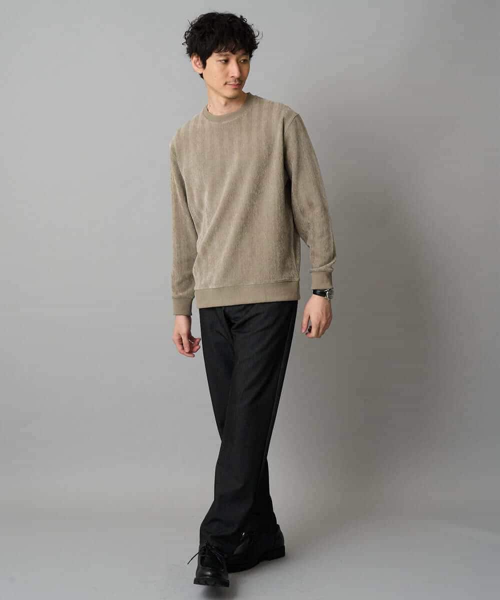 KHLLA12064 a.v.v MEN(アー・ヴェ・ヴェ) 【イージーケア/洗濯機で洗える】ピケストレッチ5ポケットパンツ ダークグレー