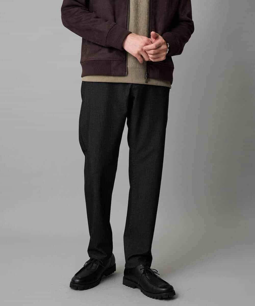 KHLLA12064 a.v.v MEN(アー・ヴェ・ヴェ) 【イージーケア/洗濯機で洗える】ピケストレッチ5ポケットパンツ ダークグレー