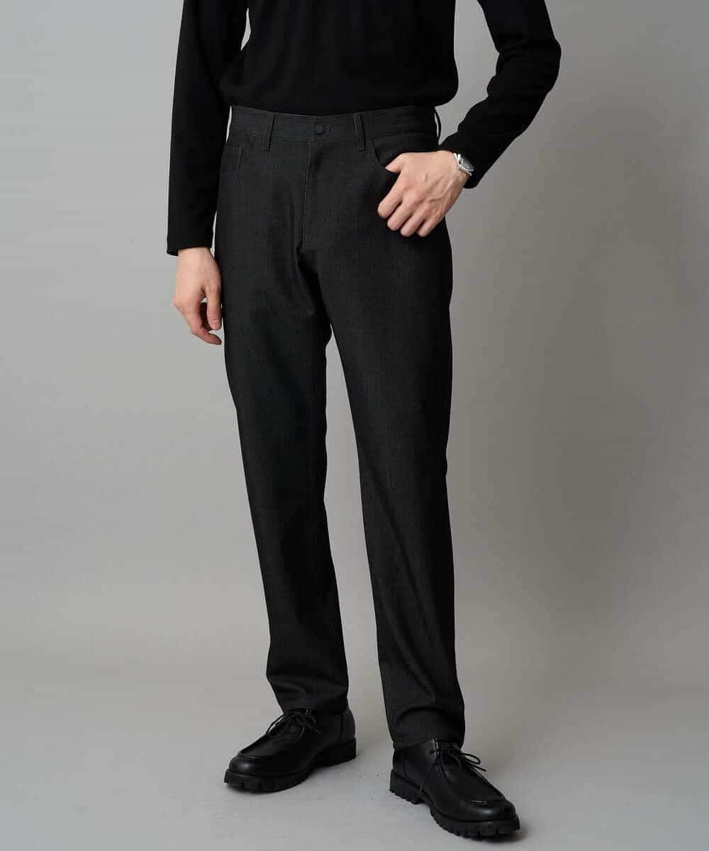 KHLLA12064 a.v.v MEN(アー・ヴェ・ヴェ) 【イージーケア/洗濯機で洗える】ピケストレッチ5ポケットパンツ ダークグレー