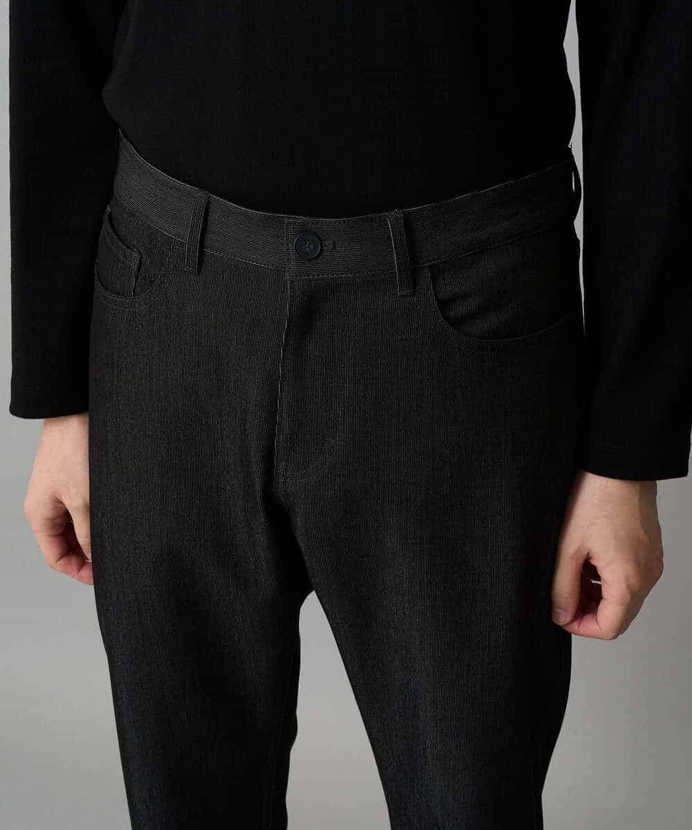 KHLLA12064 a.v.v MEN(アー・ヴェ・ヴェ) 【イージーケア/洗濯機で洗える】ピケストレッチ5ポケットパンツ ダークグレー